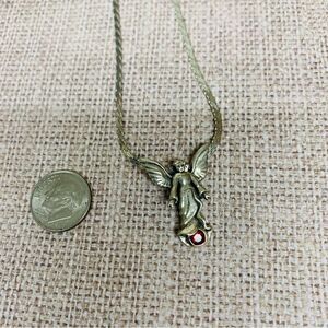 ‎Sterling Silver July Birthday Angel Necklace